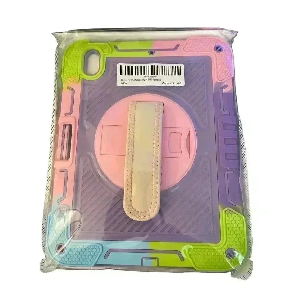Hocase Heavy Duty Protective Case for iPad 10th Generation 10.9" 2022, Rainbow